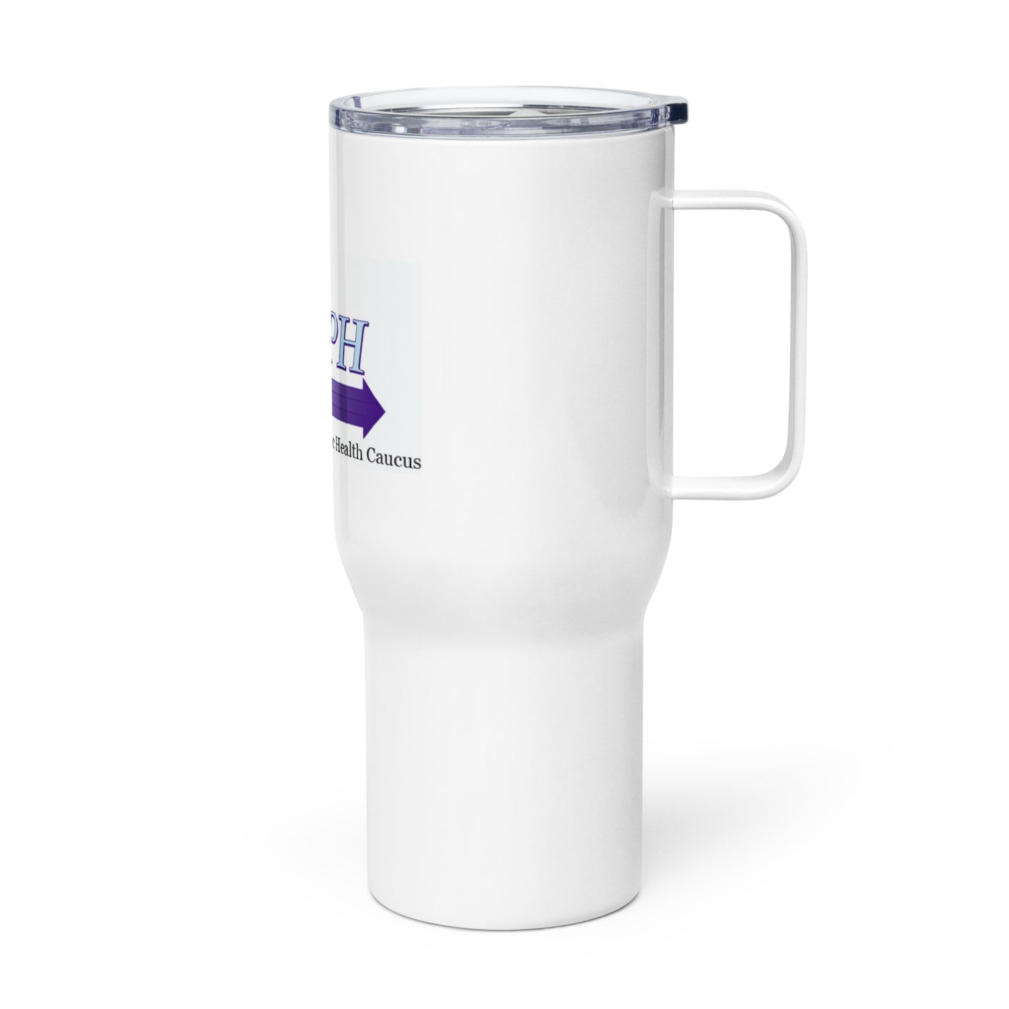 Travel mug with a handle