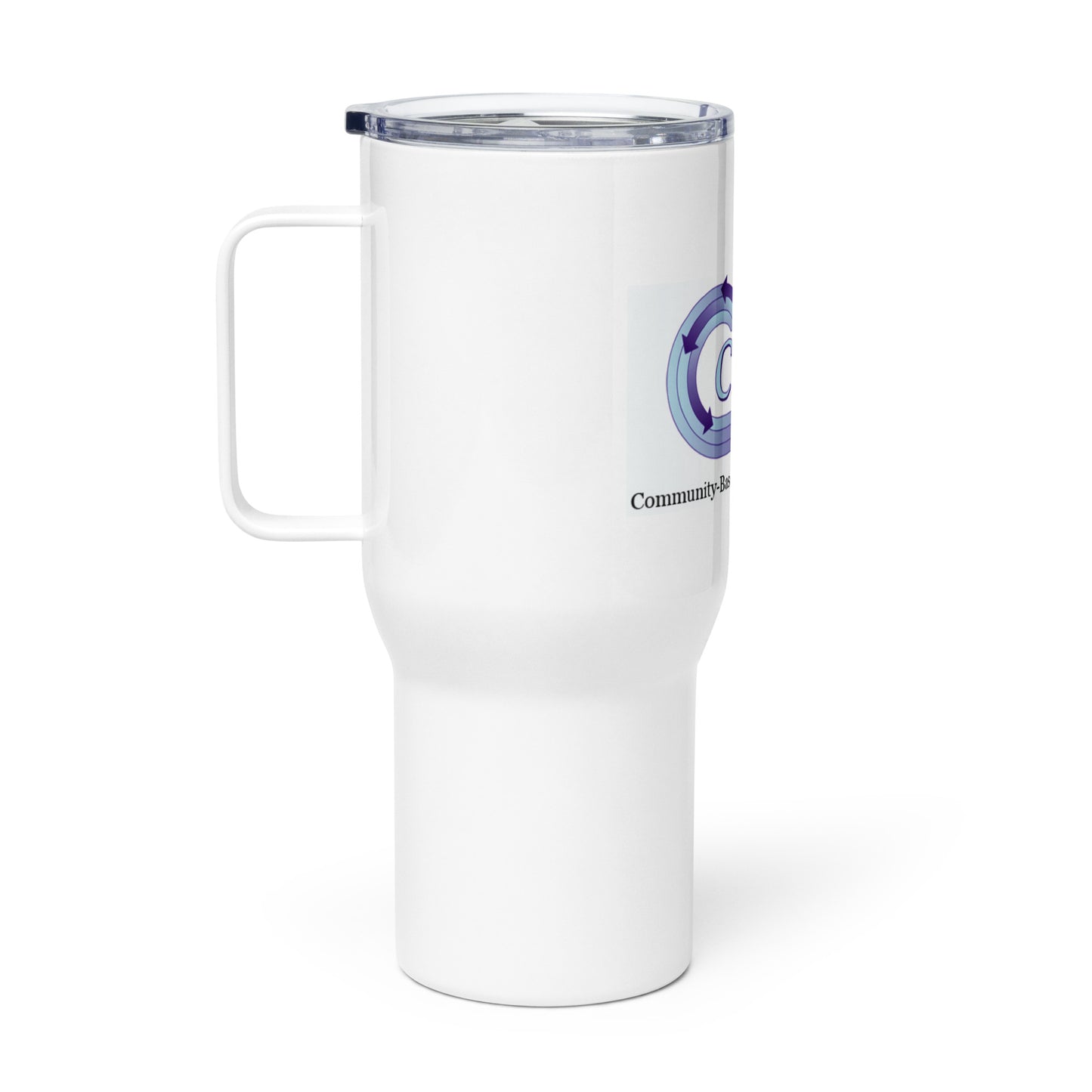 Travel mug with a handle